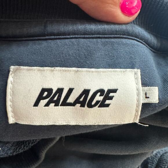 Palace Skateboards Washed Navy Embroidered Logo Crewneck Sweatshirt L - Picture 9 of 10